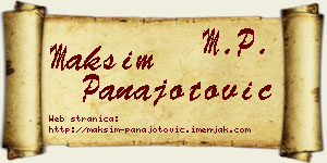 Maksim Panajotović vizit kartica